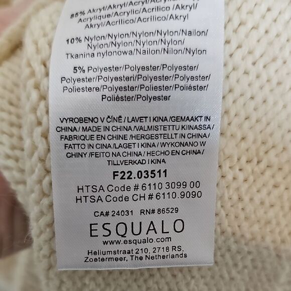 Esqualo M/L Ivory Pointelle Knit Sweater Vest with Rhinestone buttons - Picture 9 of 9